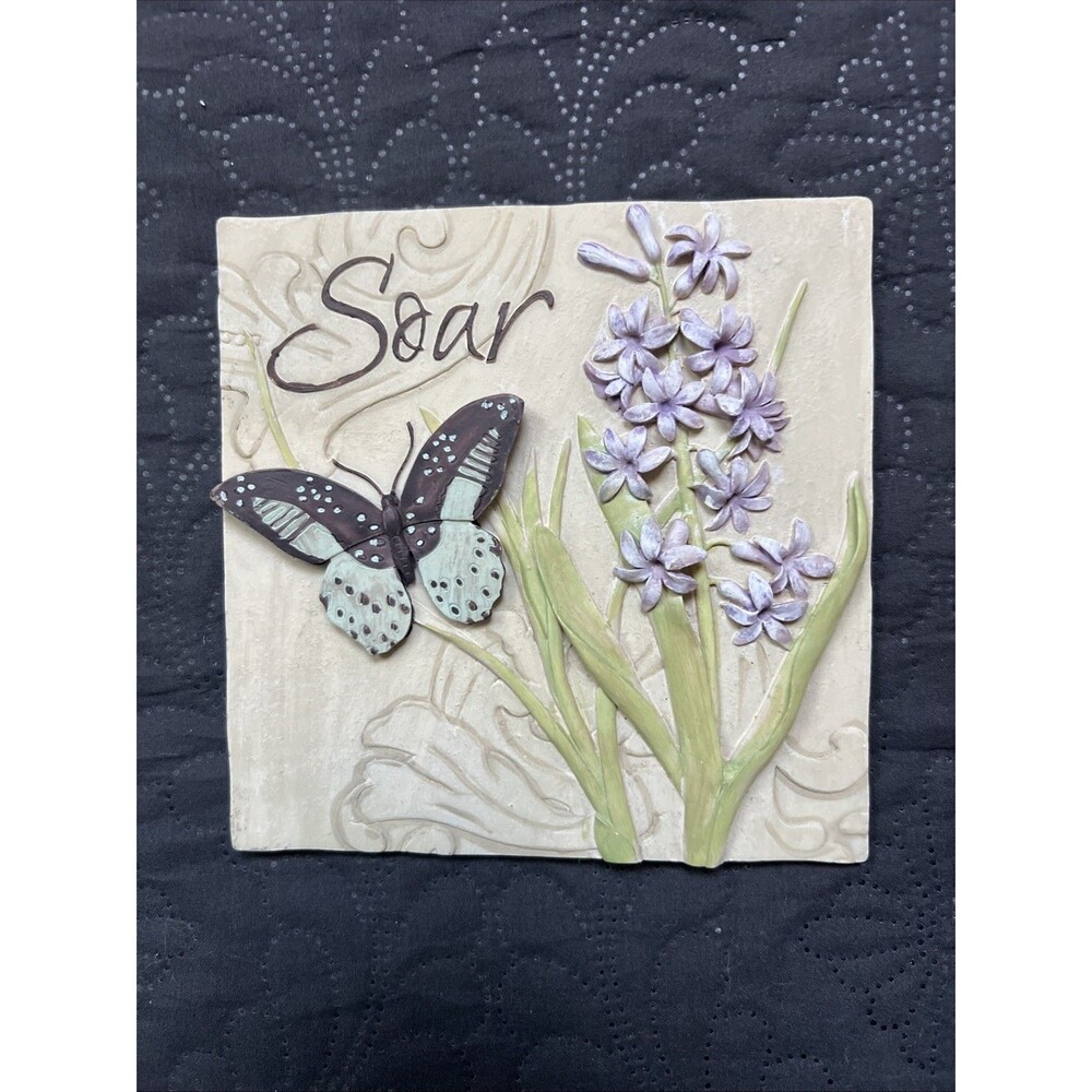 BUTTERFLY WISHES Wall Art WALL PLAQUE Soar, COLLECTIBLE from Khols  5.5" x 5.5”